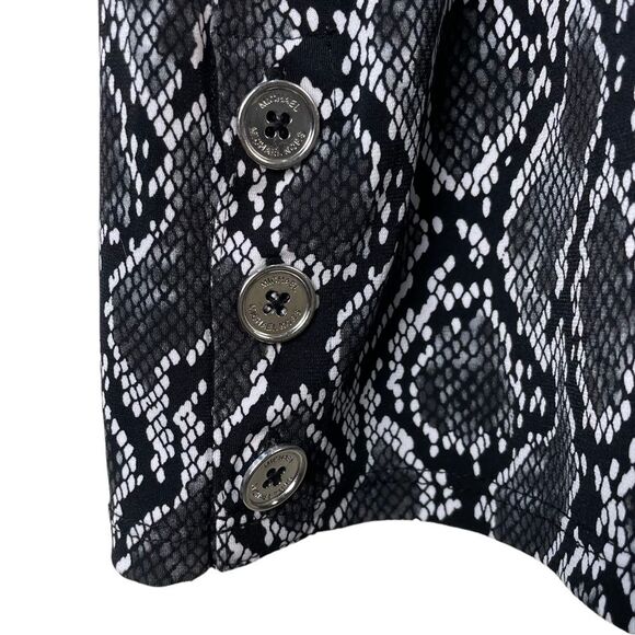 Michael Michael‎ Kors 3/4 Sleeves  Snake Print Dress Stretch Black Grey Size S - Picture 6 of 12